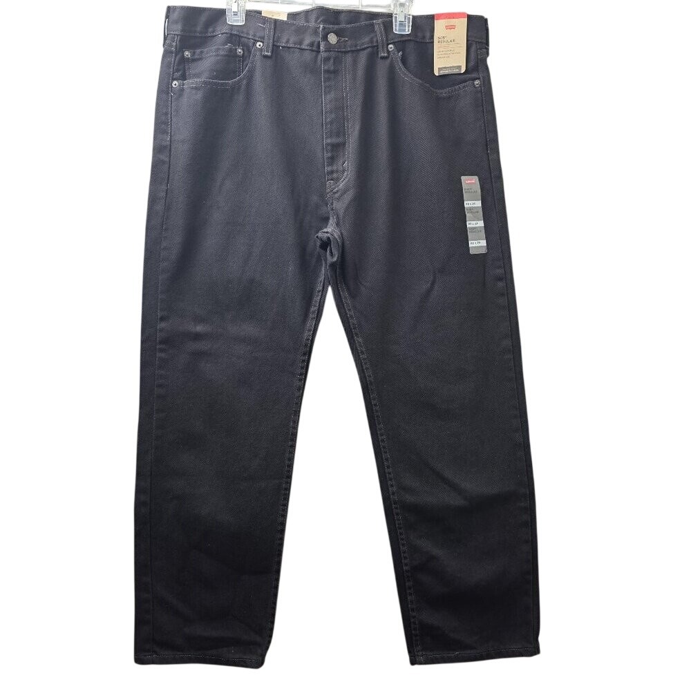 Levi's 505 Regular Fit Straight Leg Jeans Mens 40x29 Black Workwear Rugged